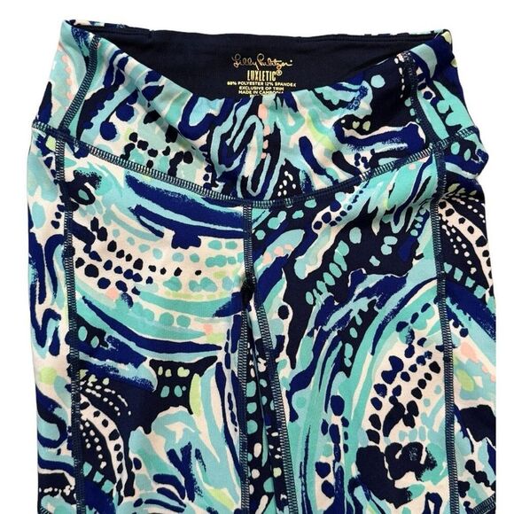 Lilly Pulitzer Luxletic Weekender Legging Crash the Bash in Bright Blue XXS NWT - Picture 8 of 10